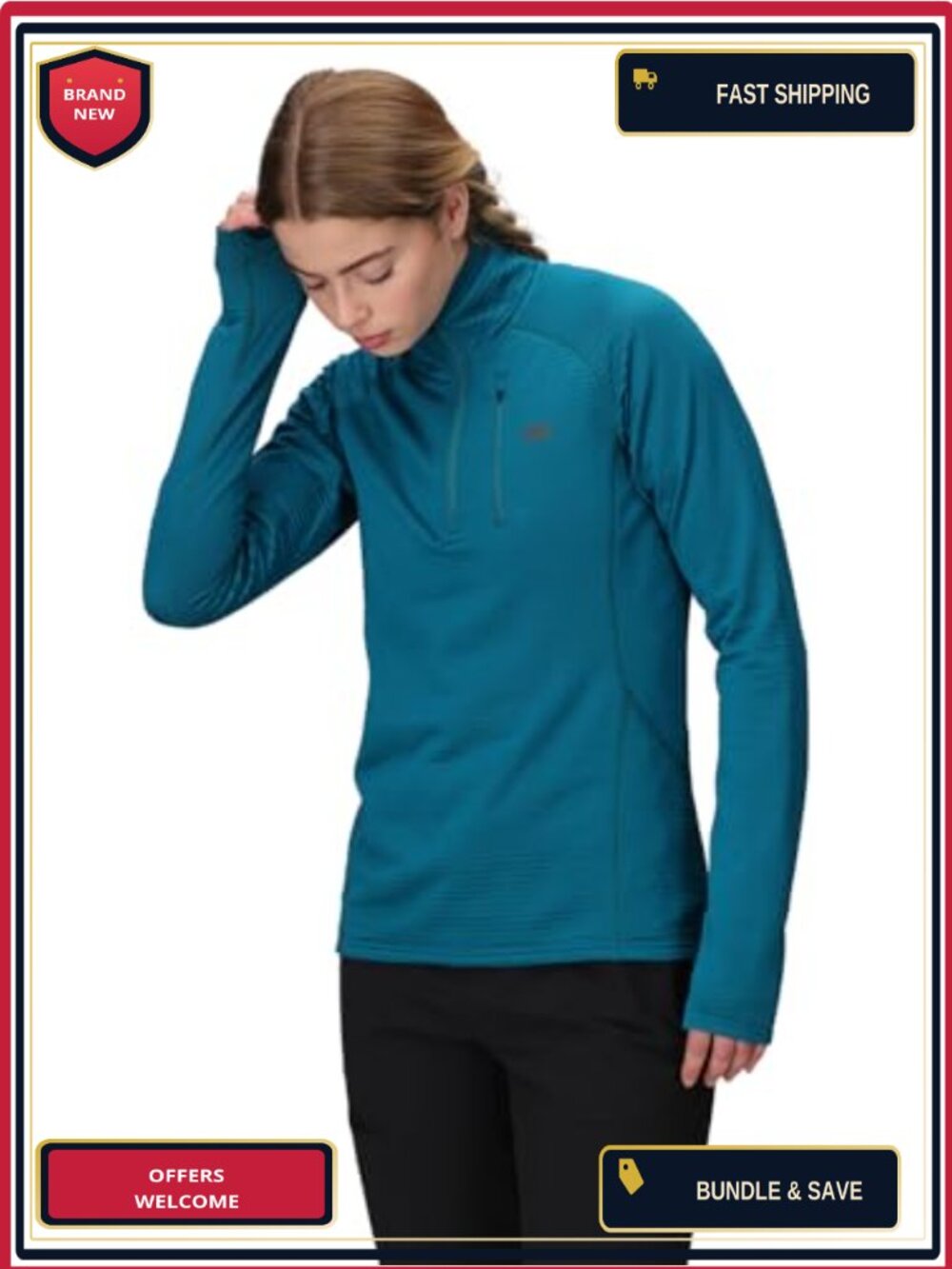 Women's Vigor Grid Fleece Quarter Zip Pullover Long Sleeve Polyester Spandex
